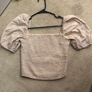 Polka Dot Blouse with Puff Sleeves